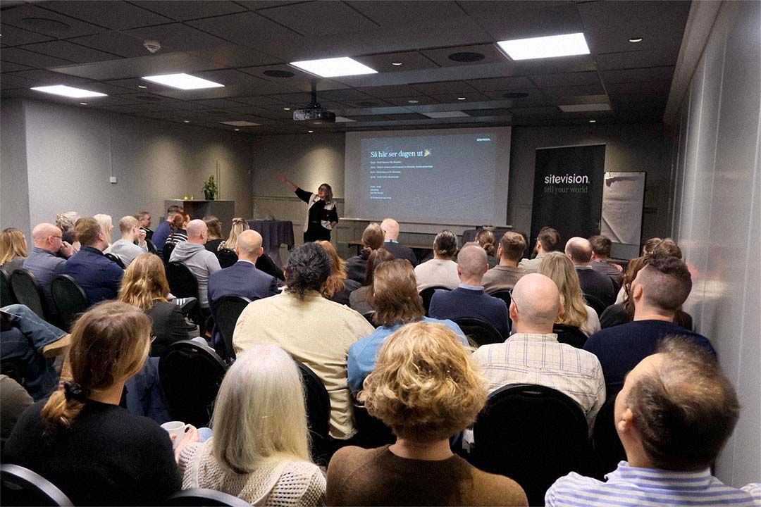 Föredrag om nyheter i Sitevision CMS på event på Knaust i Sundsvall 2025