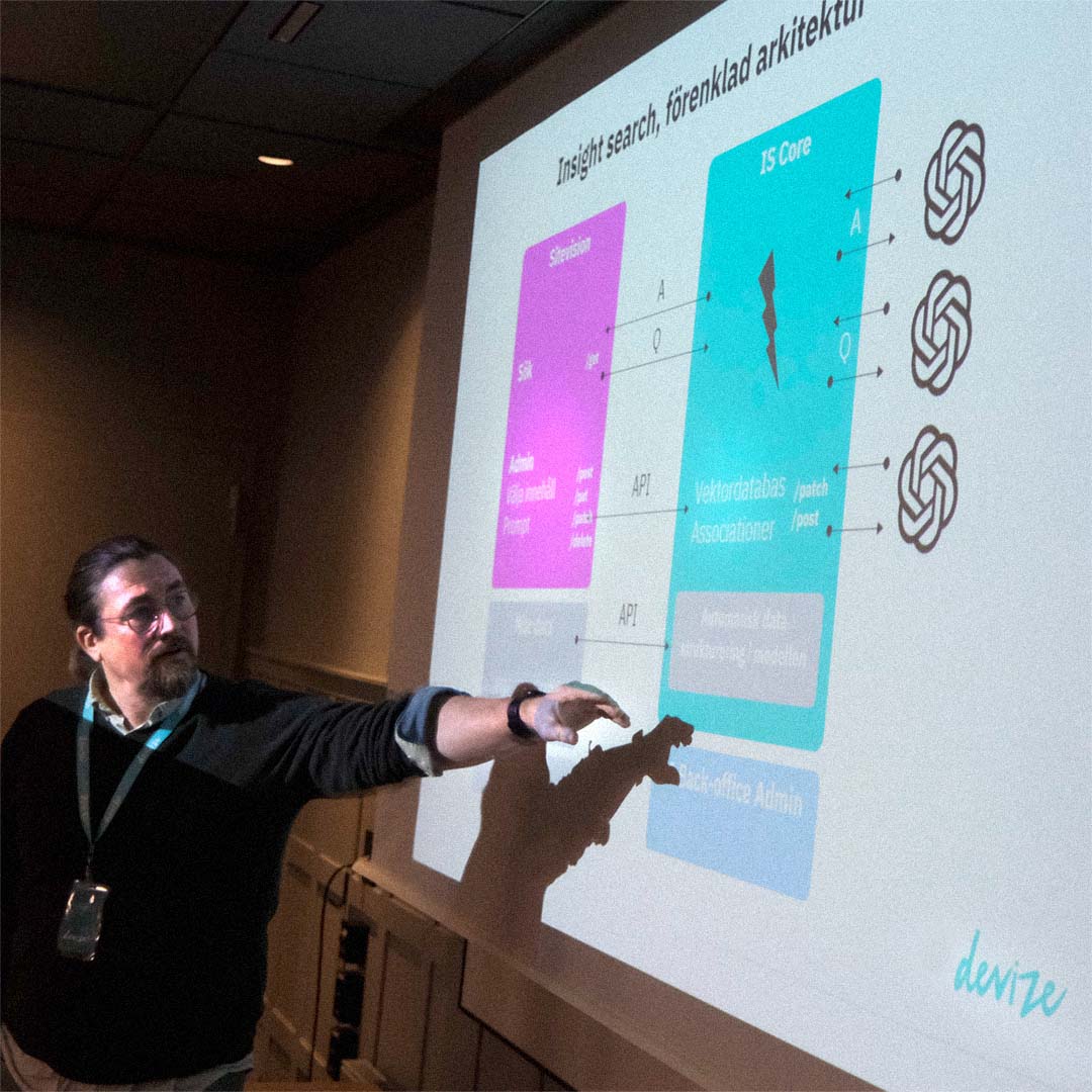 Björn Lidenmark från Devize på event om AI och Sitevision på Knaust i Sundsvall 2025