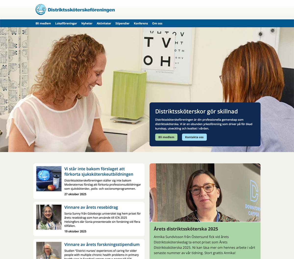 DIstriktssköteföreningens webbplats