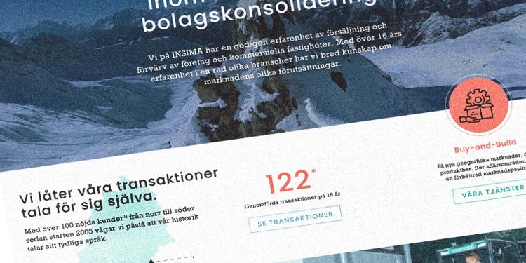 Närbild på en webbsida designad på Devize