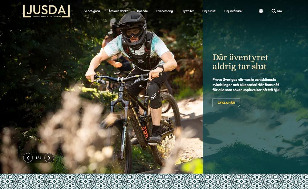 VisitLjusdal besökswebbplats startsida